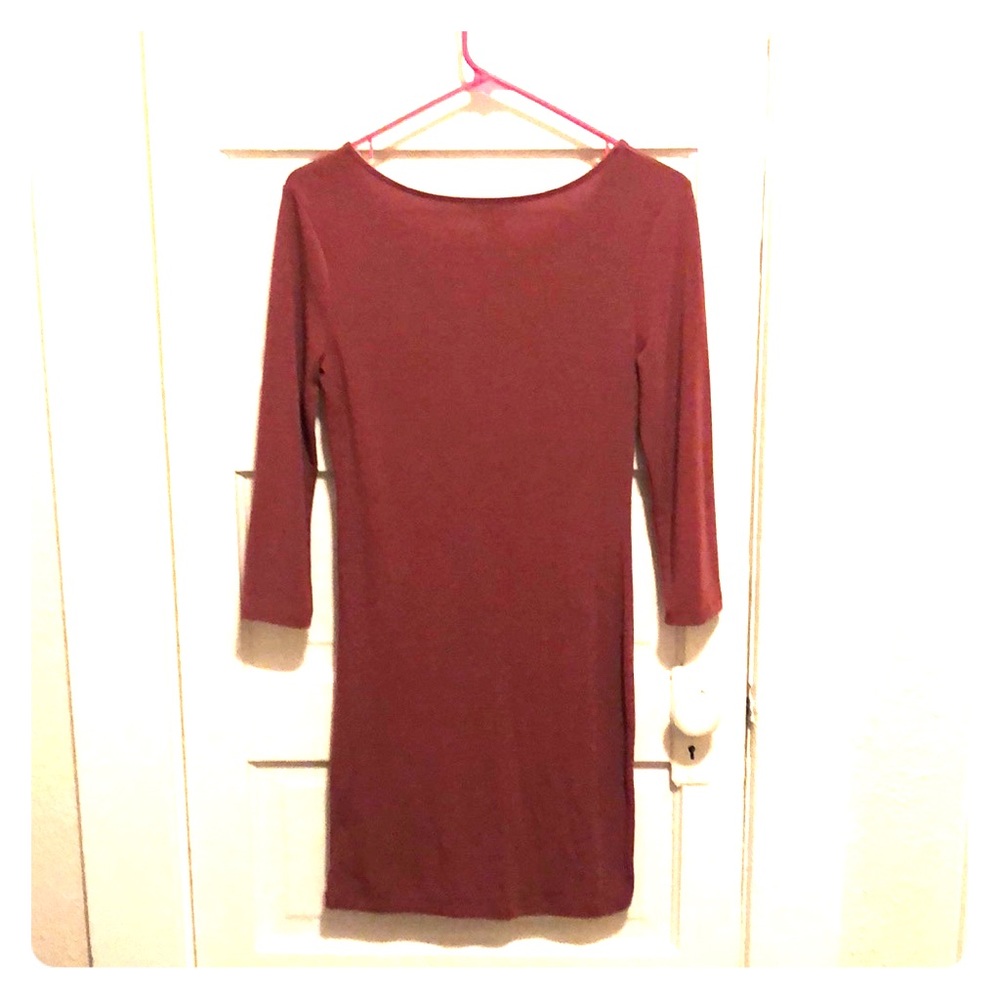 Mauve colored long sleeved dress